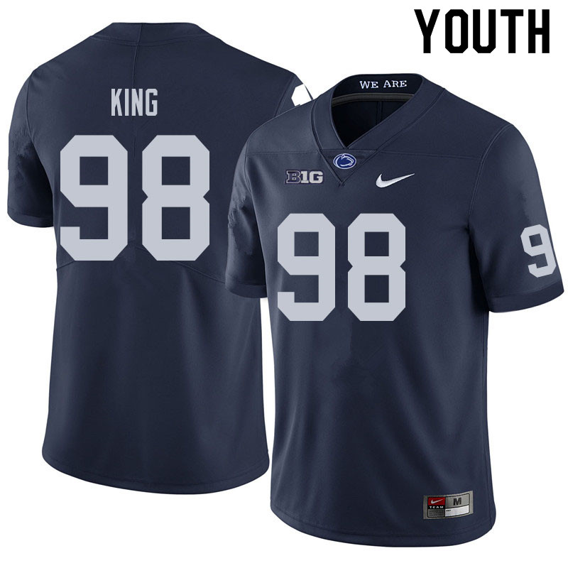 NCAA Nike Youth Penn State Nittany Lions Bradley King #98 College Football Authentic Navy Stitched Jersey NKJ3898MM